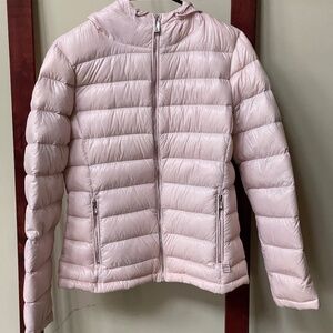 Down filled puffer jacket with hood
